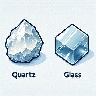 quartz and glass
