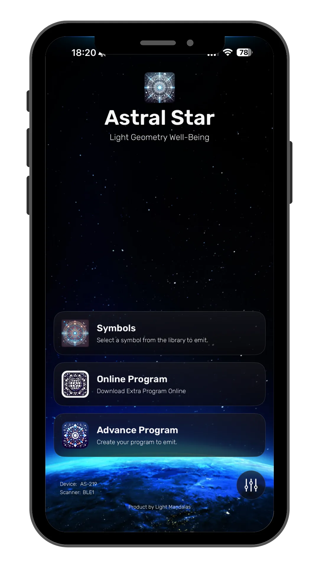 Astral Star companion application visual