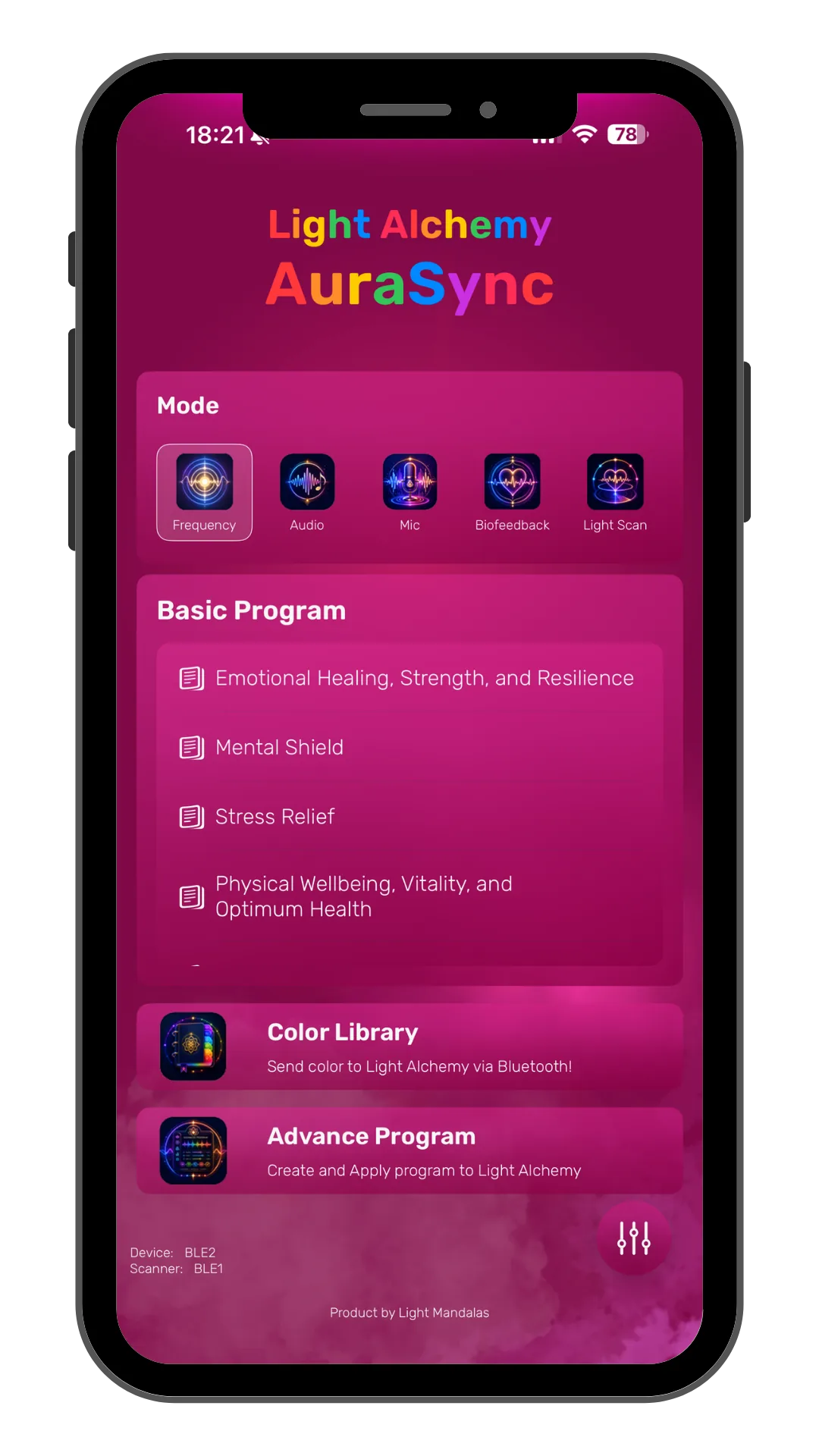 Light Alchemy companion application visual