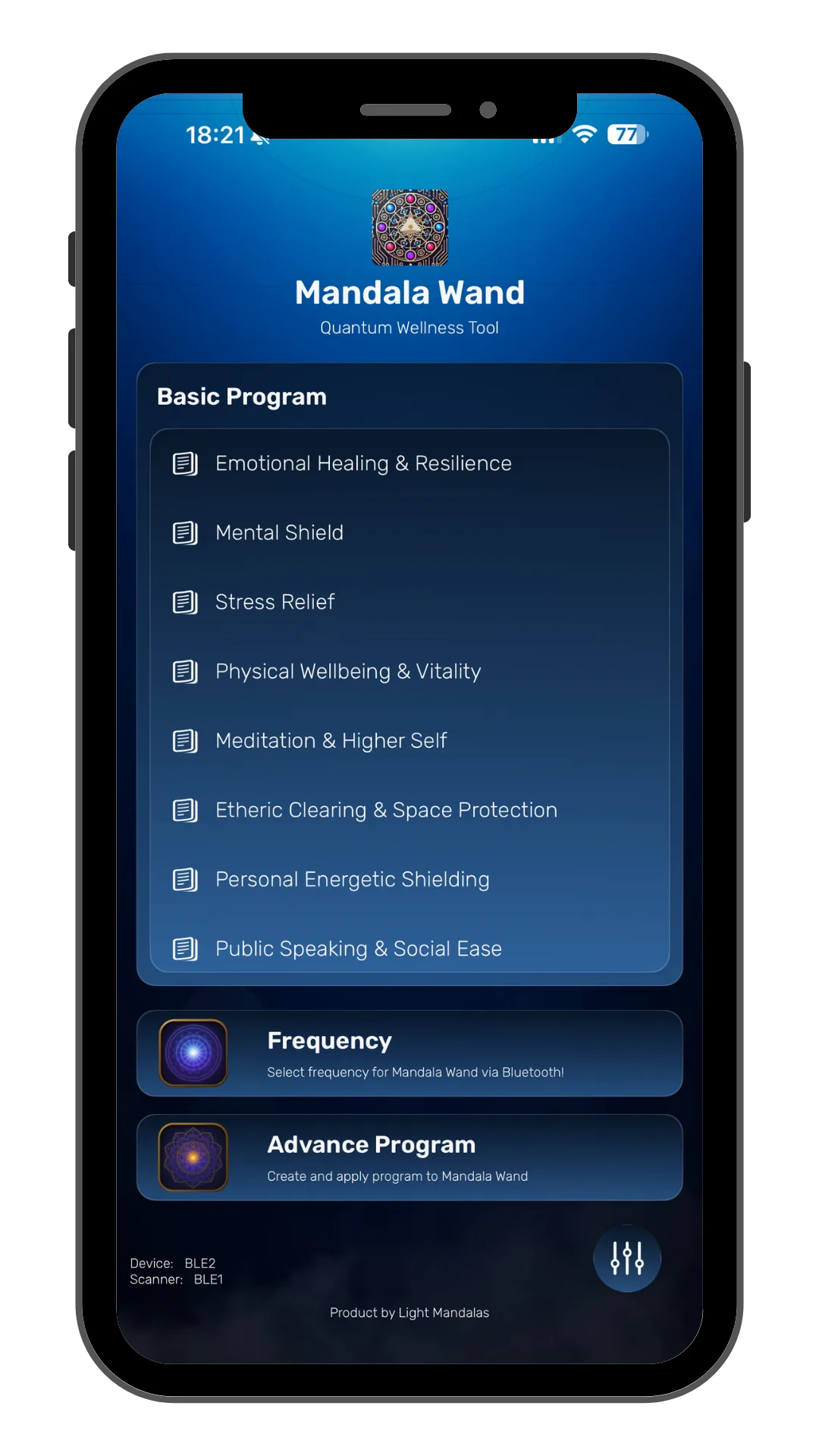 Mandala Wand companion application visual