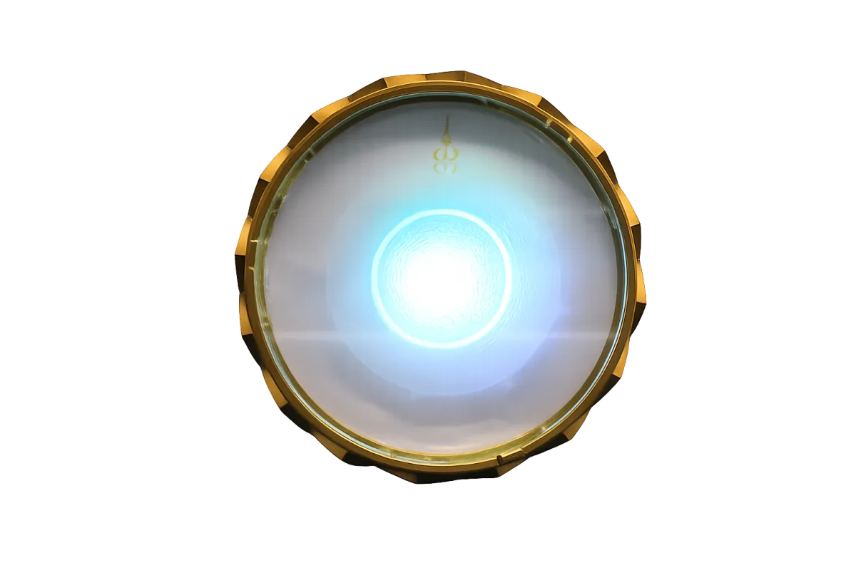 Light Mandalas Chakra and Element Activator with bright gold and blue light